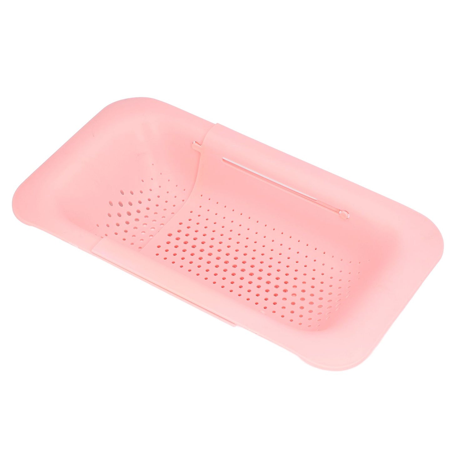 Strainer Basket Telescopic Design Anti Slip Rust Resistant Drain Colander Kitchen AccessoryPink V1294-YM0523-3118220009311
