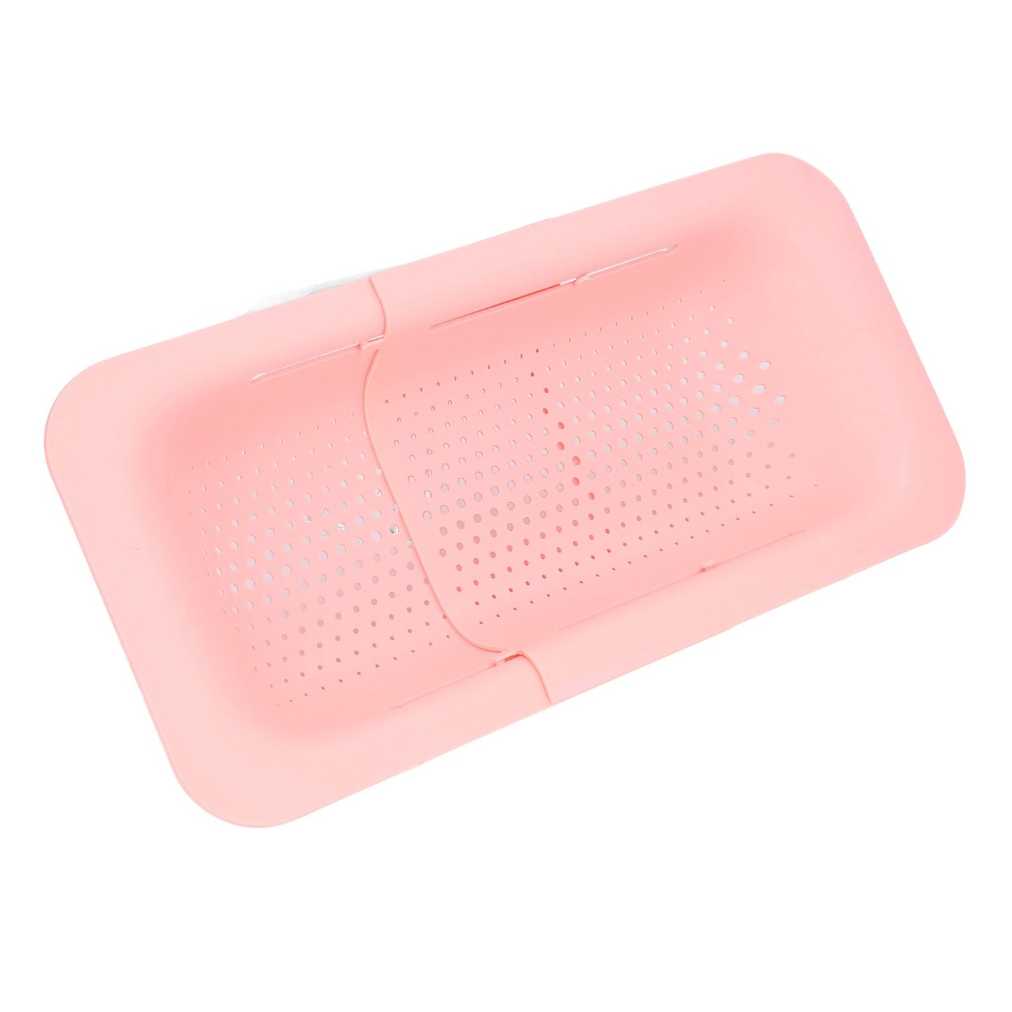 Strainer Basket Telescopic Design Anti Slip Rust Resistant Drain Colander Kitchen AccessoryPink V1294-YM0523-3118220009311
