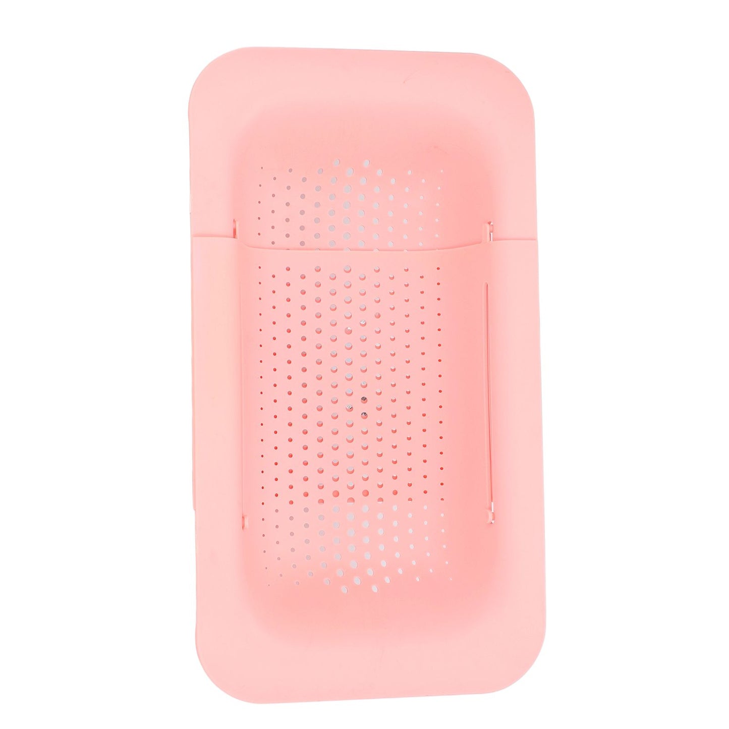 Strainer Basket Telescopic Design Anti Slip Rust Resistant Drain Colander Kitchen AccessoryPink V1294-YM0523-3118220009311