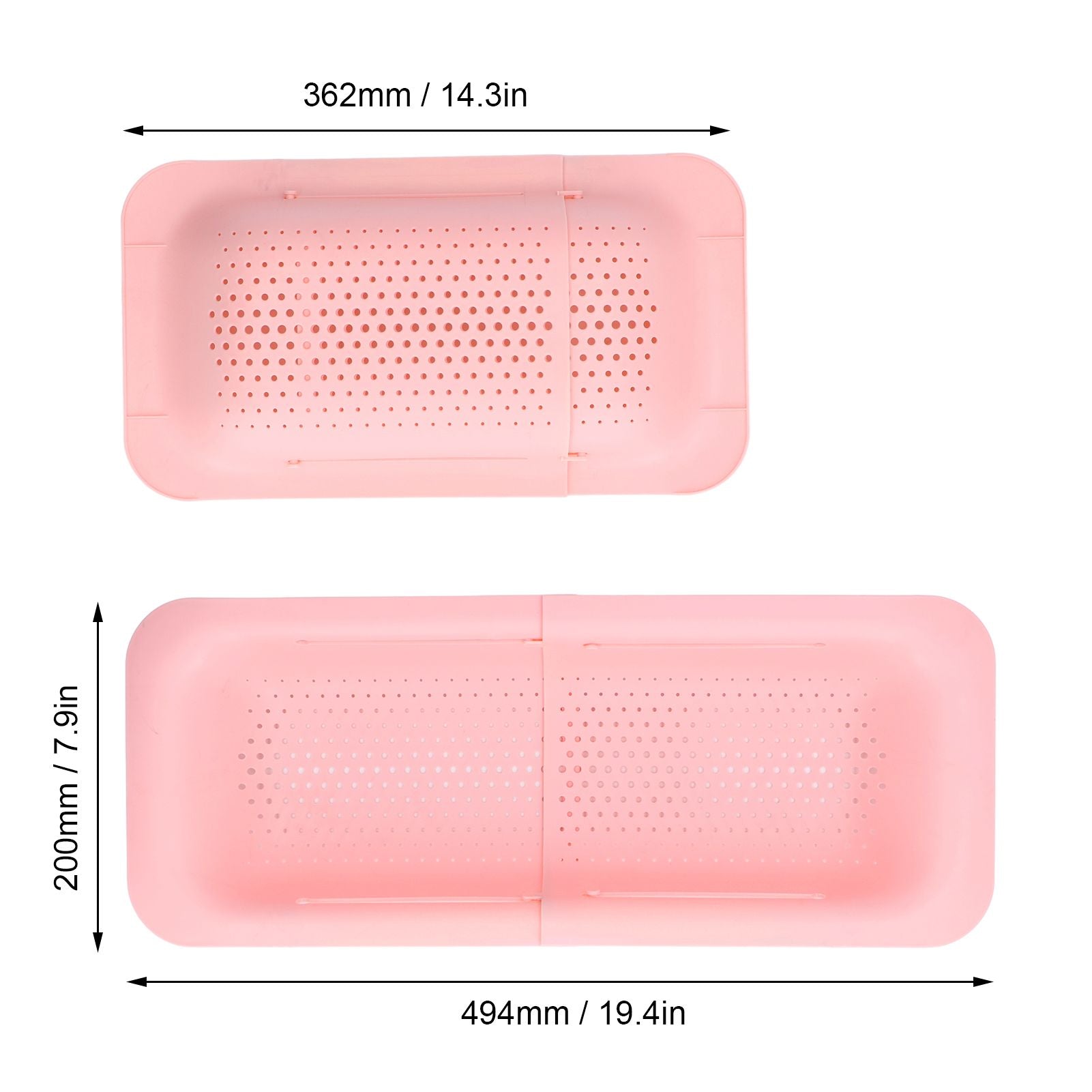 Strainer Basket Telescopic Design Anti Slip Rust Resistant Drain Colander Kitchen AccessoryPink V1294-YM0523-3118220009311