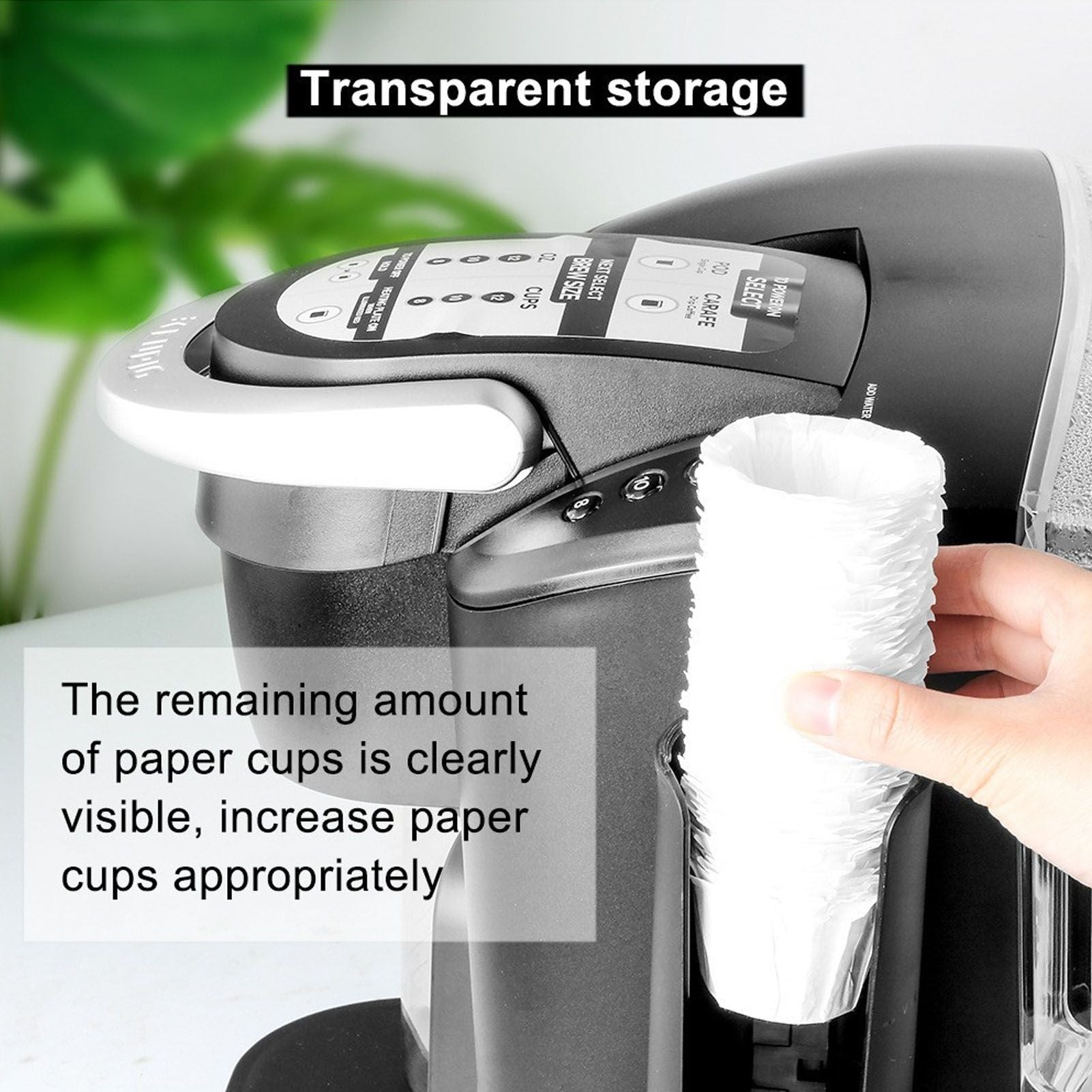 Paper Filter Holder for K CUP Visual Window Design Healthy Dustproof Black Coffee Filter Storage with Flip V1294-YM0523-3118220009711