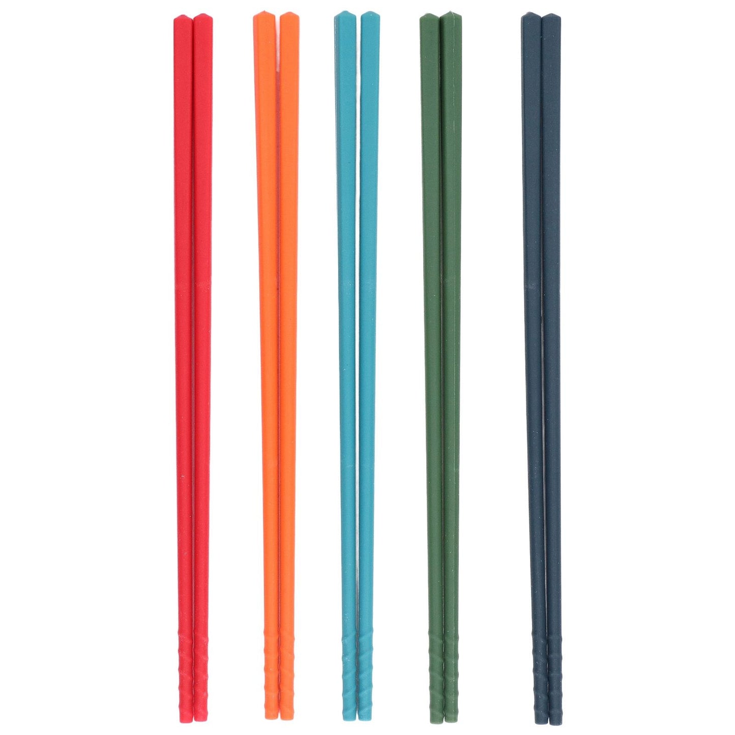 24cm 5 Color Chopsticks Set Silicone Stainless Steel Chopsticks Reusable Anti Slip Kitchen Tableware V1294-YM0523-3118220010811