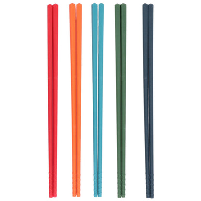 24cm 5 Color Chopsticks Set Silicone Stainless Steel Chopsticks Reusable Anti Slip Kitchen Tableware V1294-YM0523-3118220010811