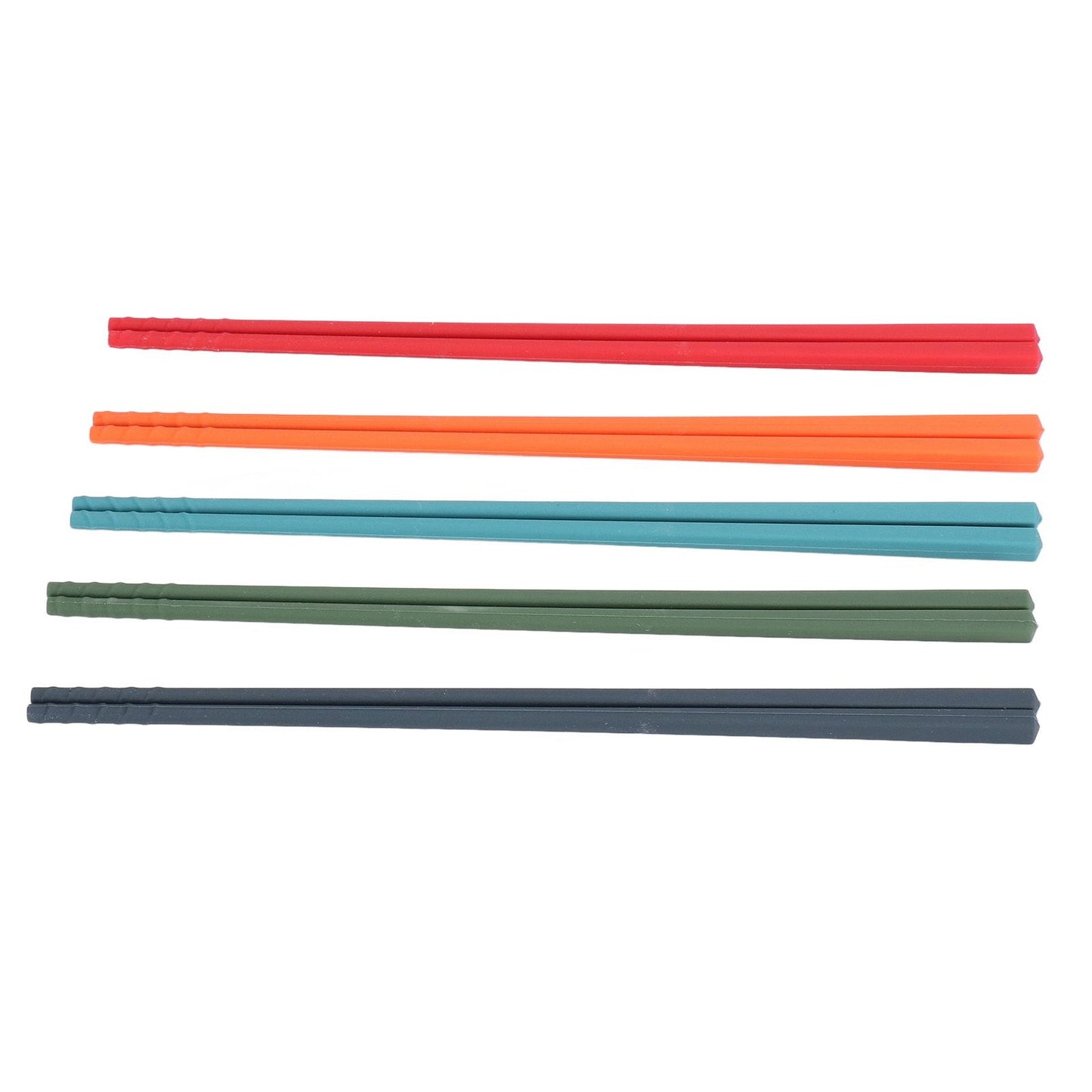 24cm 5 Color Chopsticks Set Silicone Stainless Steel Chopsticks Reusable Anti Slip Kitchen Tableware V1294-YM0523-3118220010811