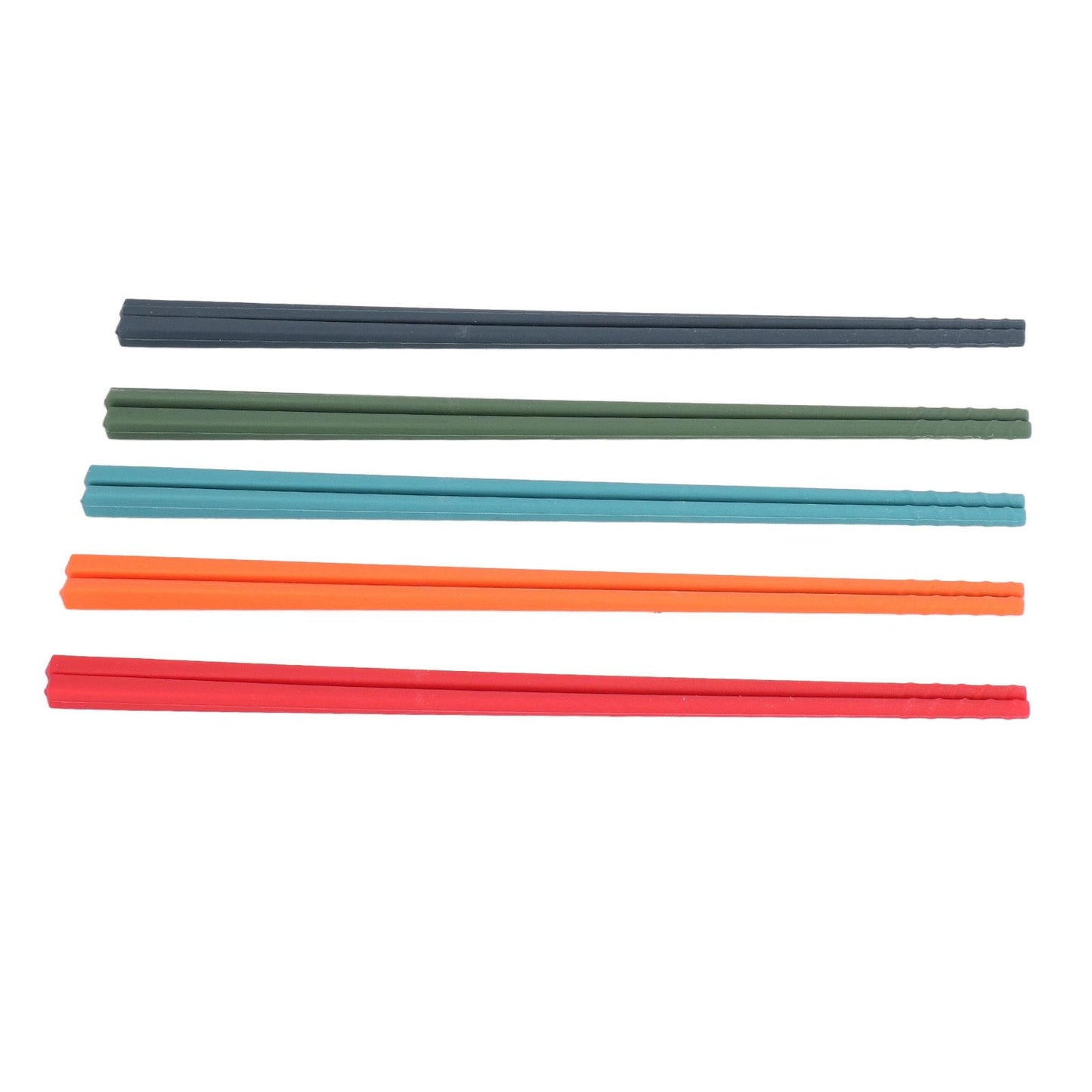 24cm 5 Color Chopsticks Set Silicone Stainless Steel Chopsticks Reusable Anti Slip Kitchen Tableware V1294-YM0523-3118220010811