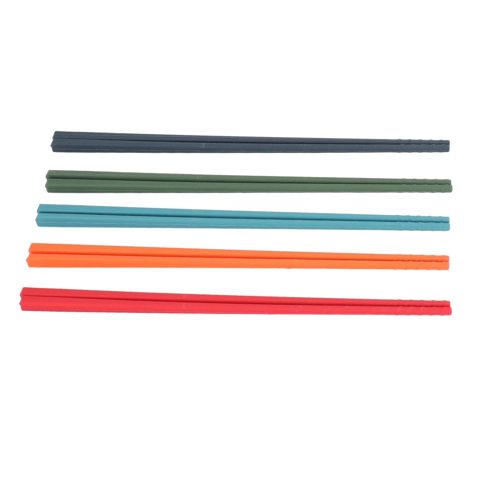 24cm 5 Color Chopsticks Set Silicone Stainless Steel Chopsticks Reusable Anti Slip Kitchen Tableware V1294-YM0523-3118220010811