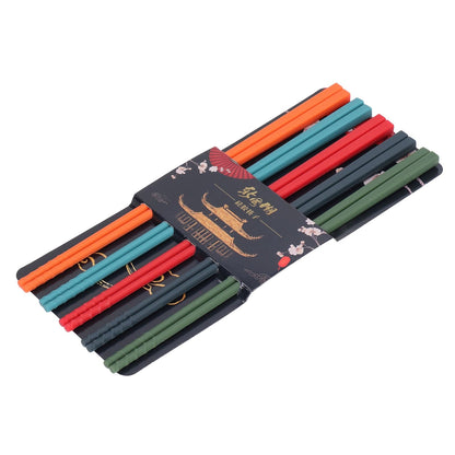 24cm 5 Color Chopsticks Set Silicone Stainless Steel Chopsticks Reusable Anti Slip Kitchen Tableware V1294-YM0523-3118220010811