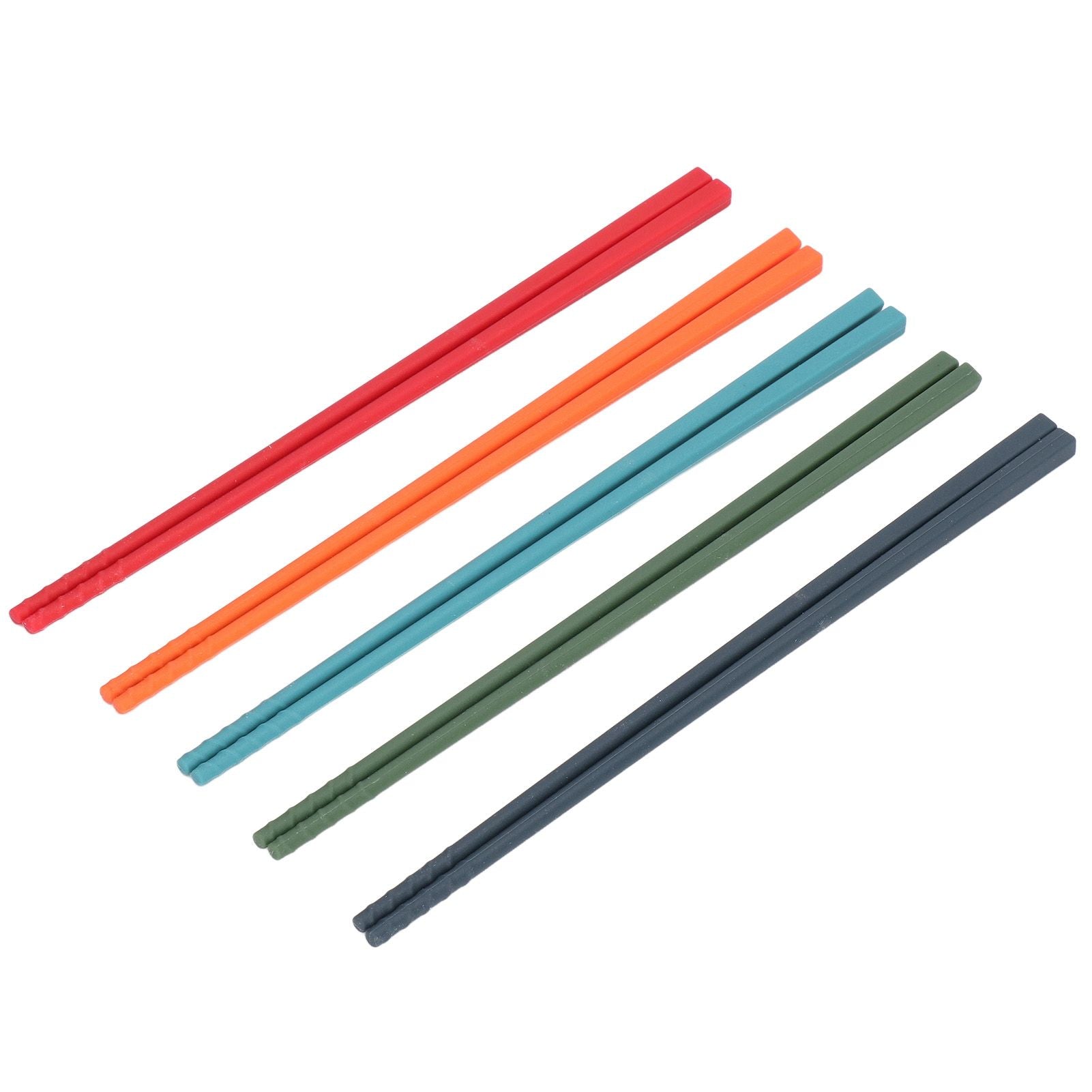 24cm 5 Color Chopsticks Set Silicone Stainless Steel Chopsticks Reusable Anti Slip Kitchen Tableware V1294-YM0523-3118220010811