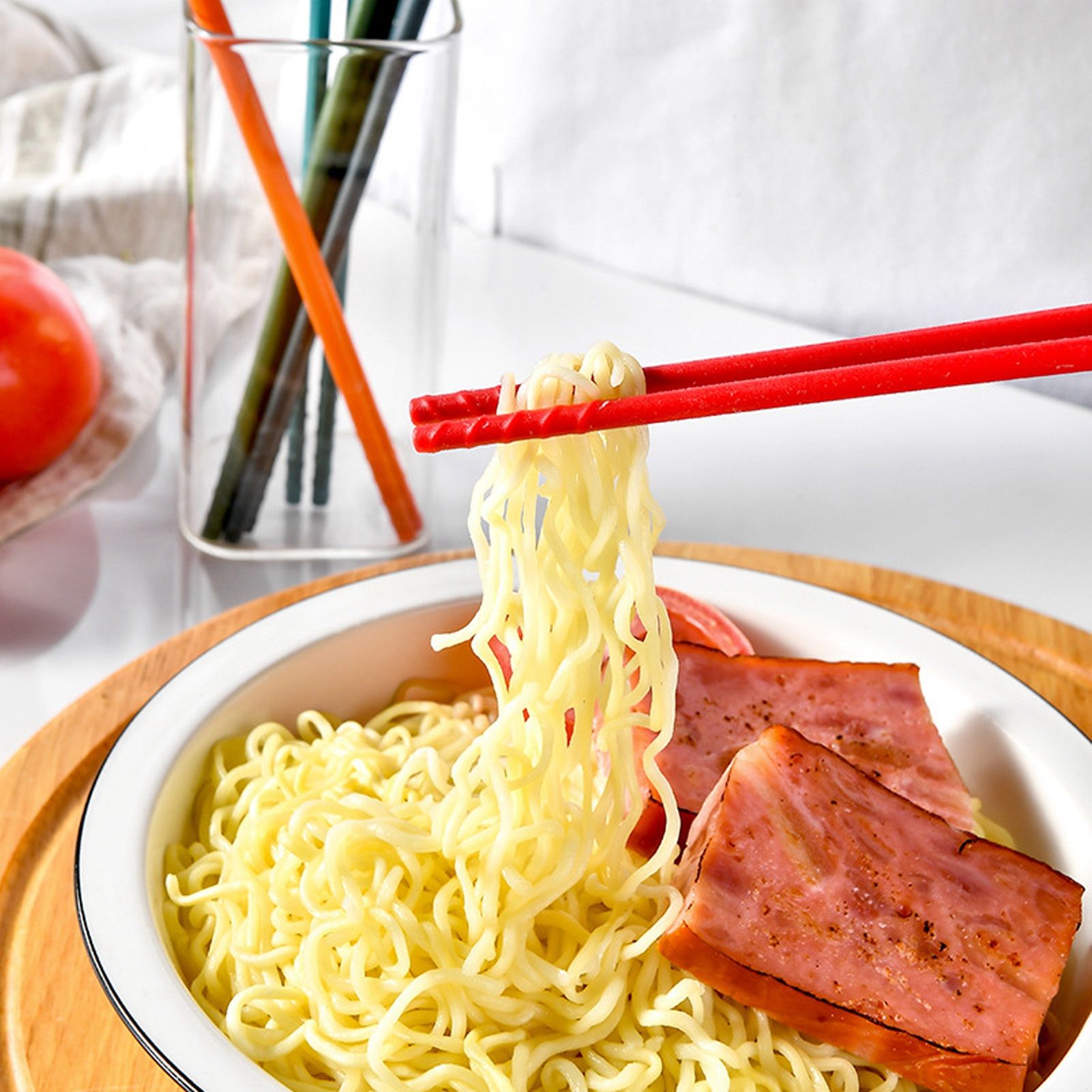 24cm 5 Color Chopsticks Set Silicone Stainless Steel Chopsticks Reusable Anti Slip Kitchen Tableware V1294-YM0523-3118220010811
