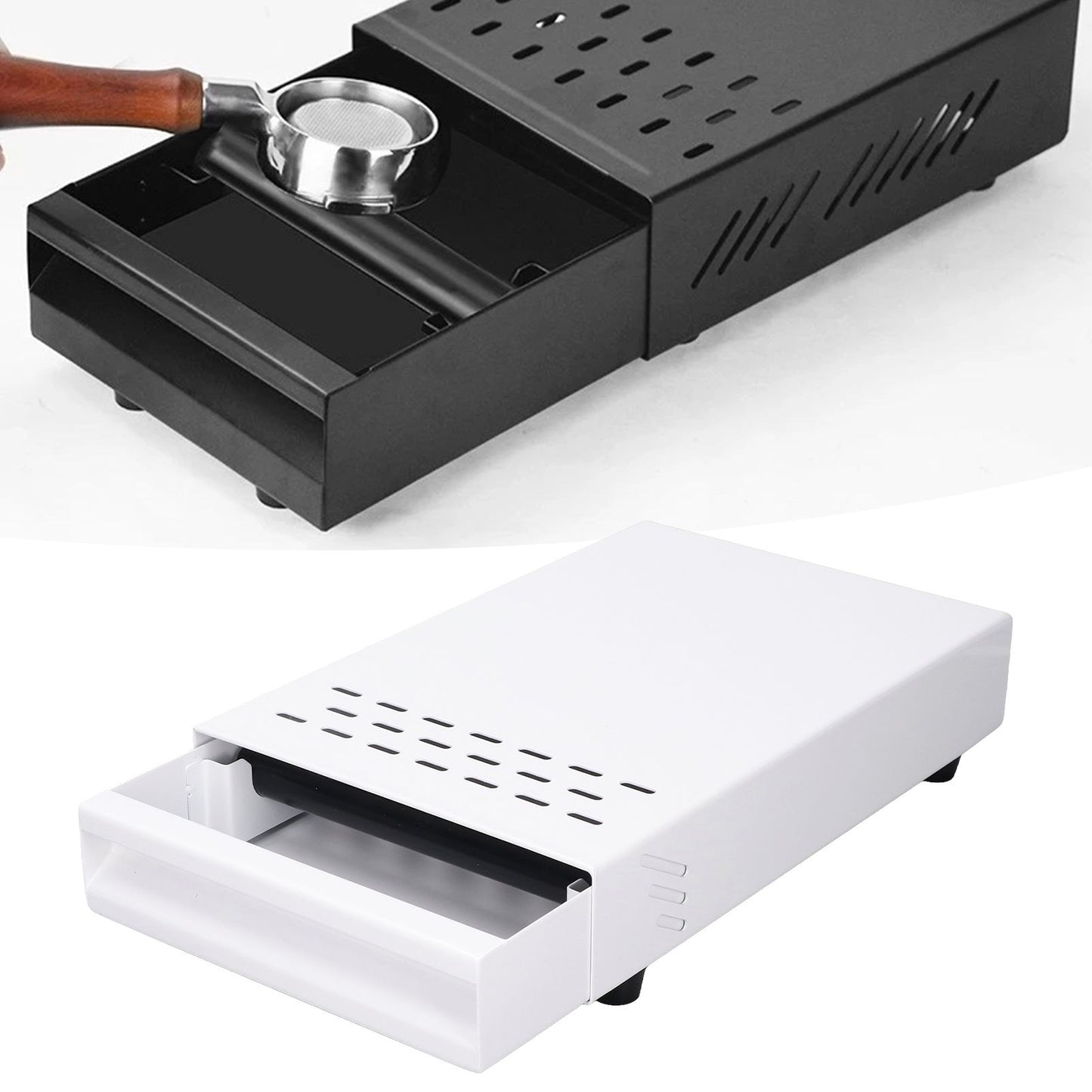 Coffee Knock Box Drawer Stainless Steel Thickened Coffee Residue Powder Box for Household ShopWhite V1294-YM0523-3118220010911