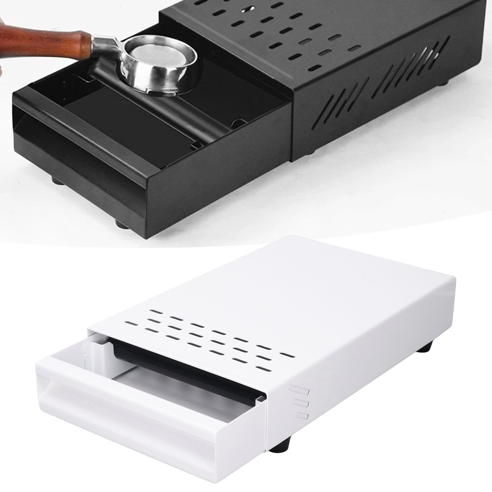 Coffee Knock Box Drawer Stainless Steel Thickened Coffee Residue Powder Box for Household ShopWhite V1294-YM0523-3118220010911