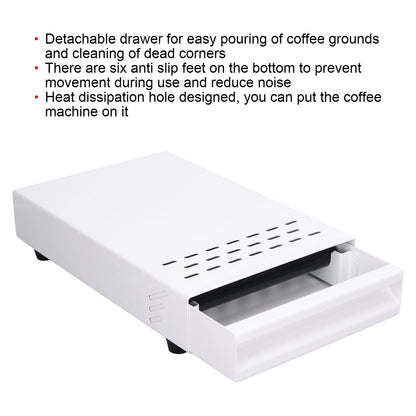 Coffee Knock Box Drawer Stainless Steel Thickened Coffee Residue Powder Box for Household ShopWhite V1294-YM0523-3118220010911
