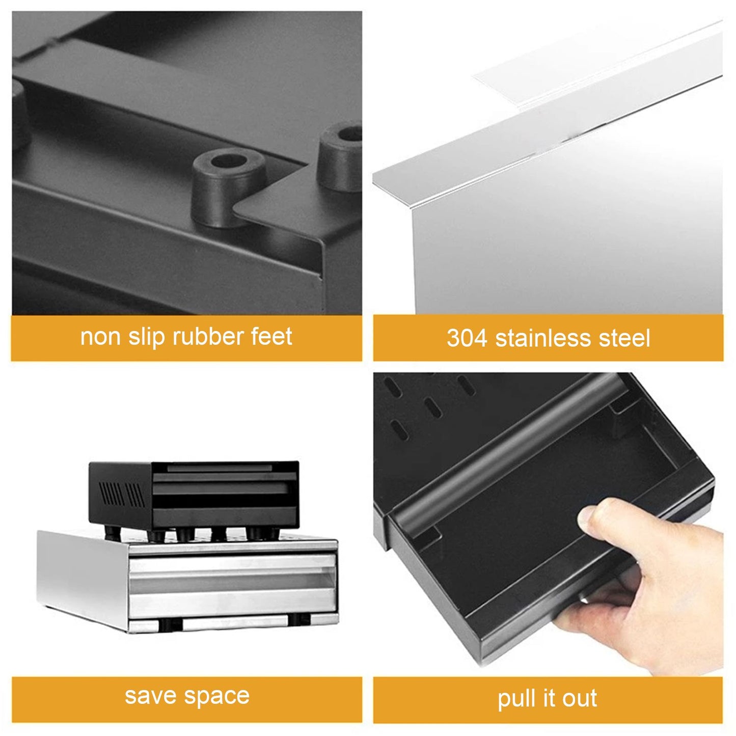 Coffee Knock Box Drawer Stainless Steel Thickened Coffee Residue Powder Box for Household ShopWhite V1294-YM0523-3118220010911