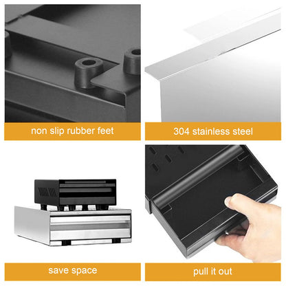 Coffee Knock Box Drawer Stainless Steel Thickened Coffee Residue Powder Box for Household ShopWhite V1294-YM0523-3118220010911