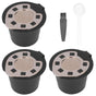 50ML Coffee Capsule Pods Cup with Spoon Brush Reusable Filter Stainless Steel Replacement for NespressoGold V1294-YM0523-3118220012911