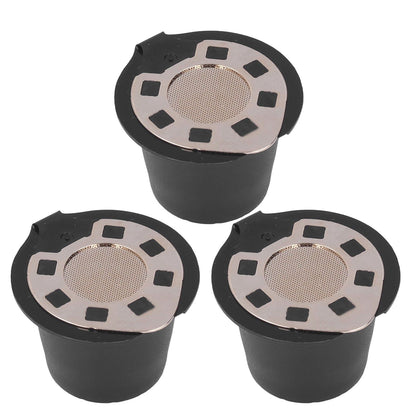 50ML Coffee Capsule Pods Cup with Spoon Brush Reusable Filter Stainless Steel Replacement for NespressoGold V1294-YM0523-3118220012911