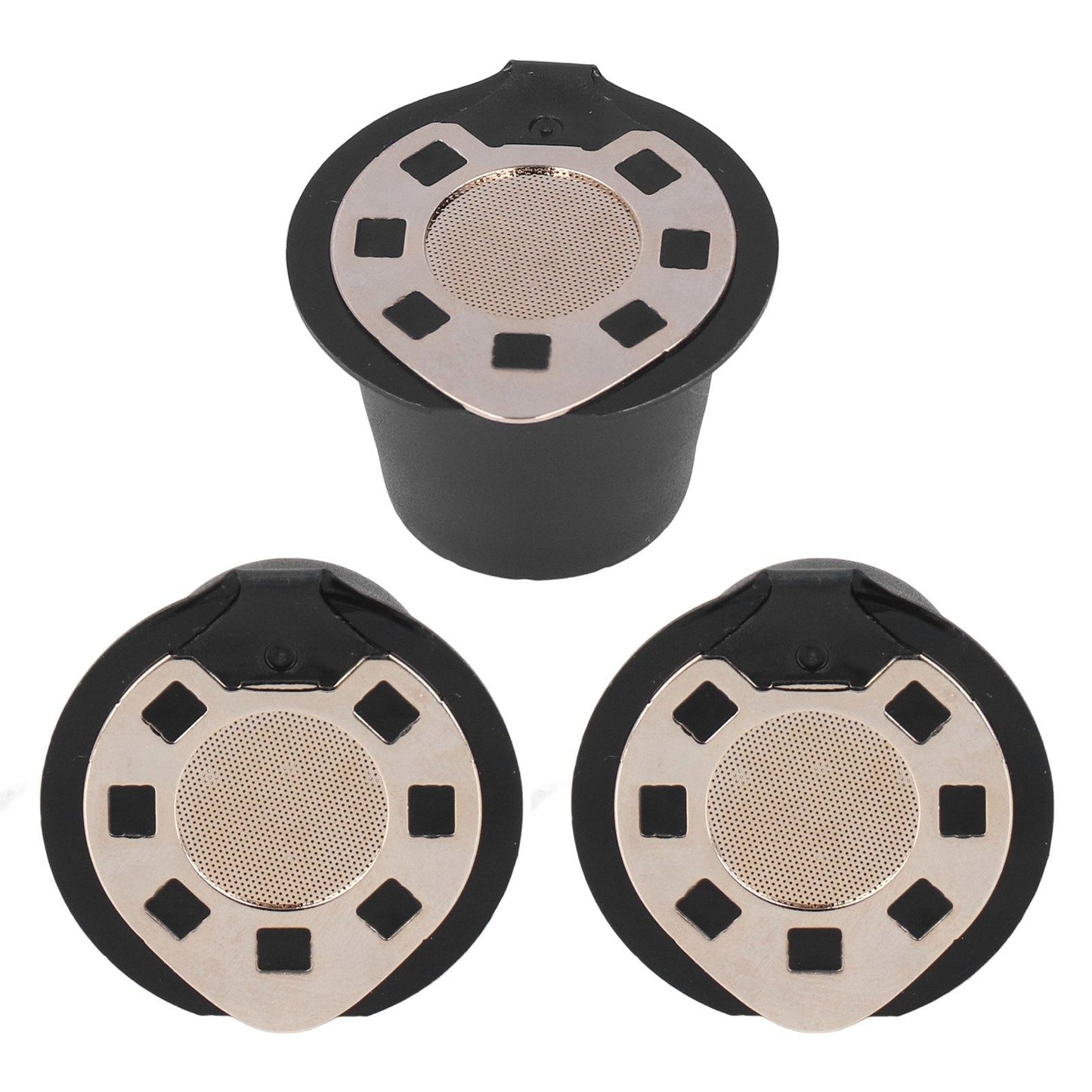 50ML Coffee Capsule Pods Cup with Spoon Brush Reusable Filter Stainless Steel Replacement for NespressoGold V1294-YM0523-3118220012911