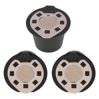 50ML Coffee Capsule Pods Cup with Spoon Brush Reusable Filter Stainless Steel Replacement for NespressoGold V1294-YM0523-3118220012911
