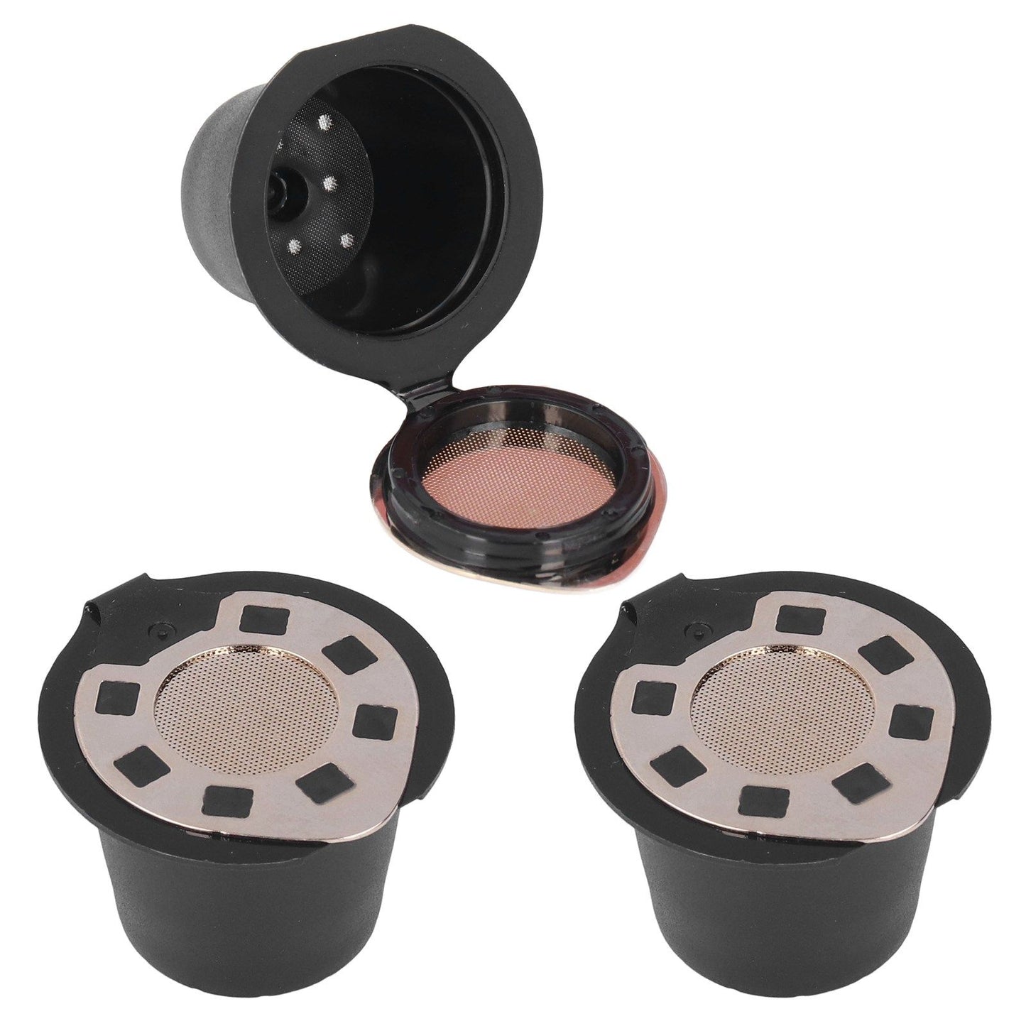 50ML Coffee Capsule Pods Cup with Spoon Brush Reusable Filter Stainless Steel Replacement for NespressoGold V1294-YM0523-3118220012911