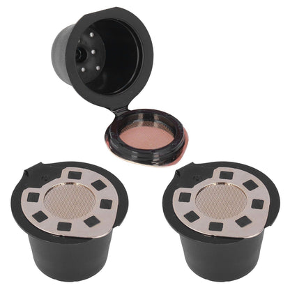 50ML Coffee Capsule Pods Cup with Spoon Brush Reusable Filter Stainless Steel Replacement for NespressoGold V1294-YM0523-3118220012911