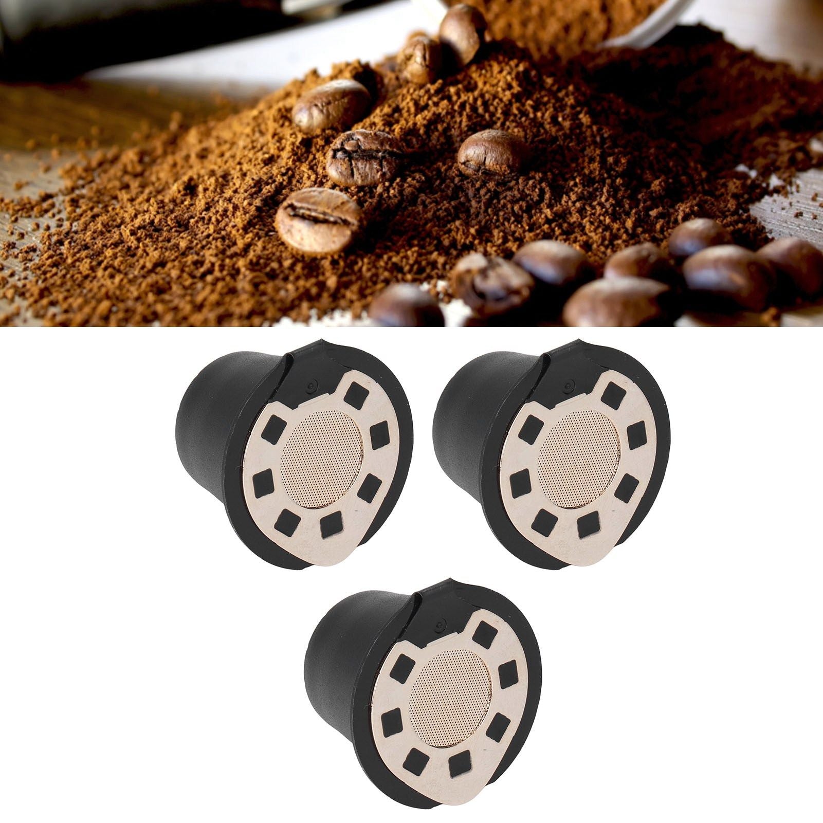 50ML Coffee Capsule Pods Cup with Spoon Brush Reusable Filter Stainless Steel Replacement for NespressoGold V1294-YM0523-3118220012911