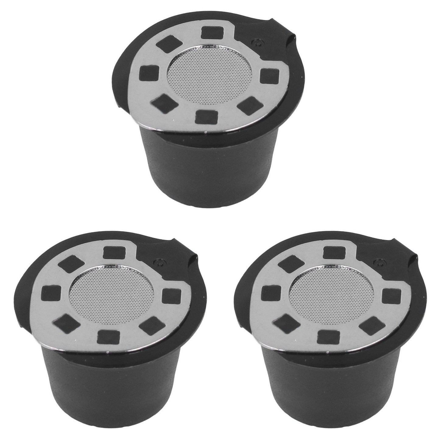 50ML Coffee Capsule Pods Cup with Spoon Brush Reusable Filter Stainless Steel Replacement for NespressoChrome V1294-YM0523-3118220012912