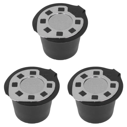 50ML Coffee Capsule Pods Cup with Spoon Brush Reusable Filter Stainless Steel Replacement for NespressoChrome V1294-YM0523-3118220012912
