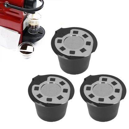 50ML Coffee Capsule Pods Cup with Spoon Brush Reusable Filter Stainless Steel Replacement for NespressoChrome V1294-YM0523-3118220012912
