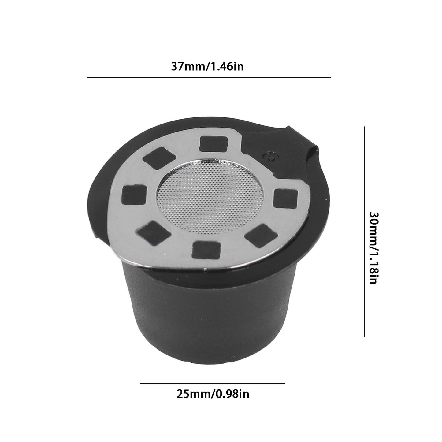 50ML Coffee Capsule Pods Cup with Spoon Brush Reusable Filter Stainless Steel Replacement for NespressoChrome V1294-YM0523-3118220012912