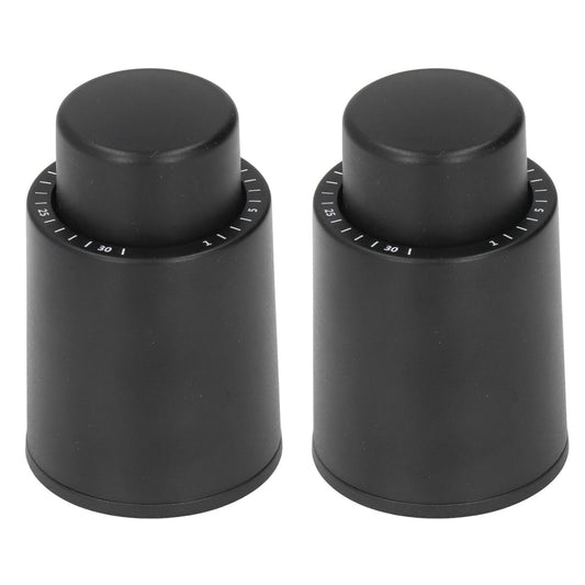 2Pcs Wine Bottle Stopper Vacuum Pressing Type Keep Freshness Durable Reusable Leakproof Safe Date Recording V1294-YM0523-3118220013511