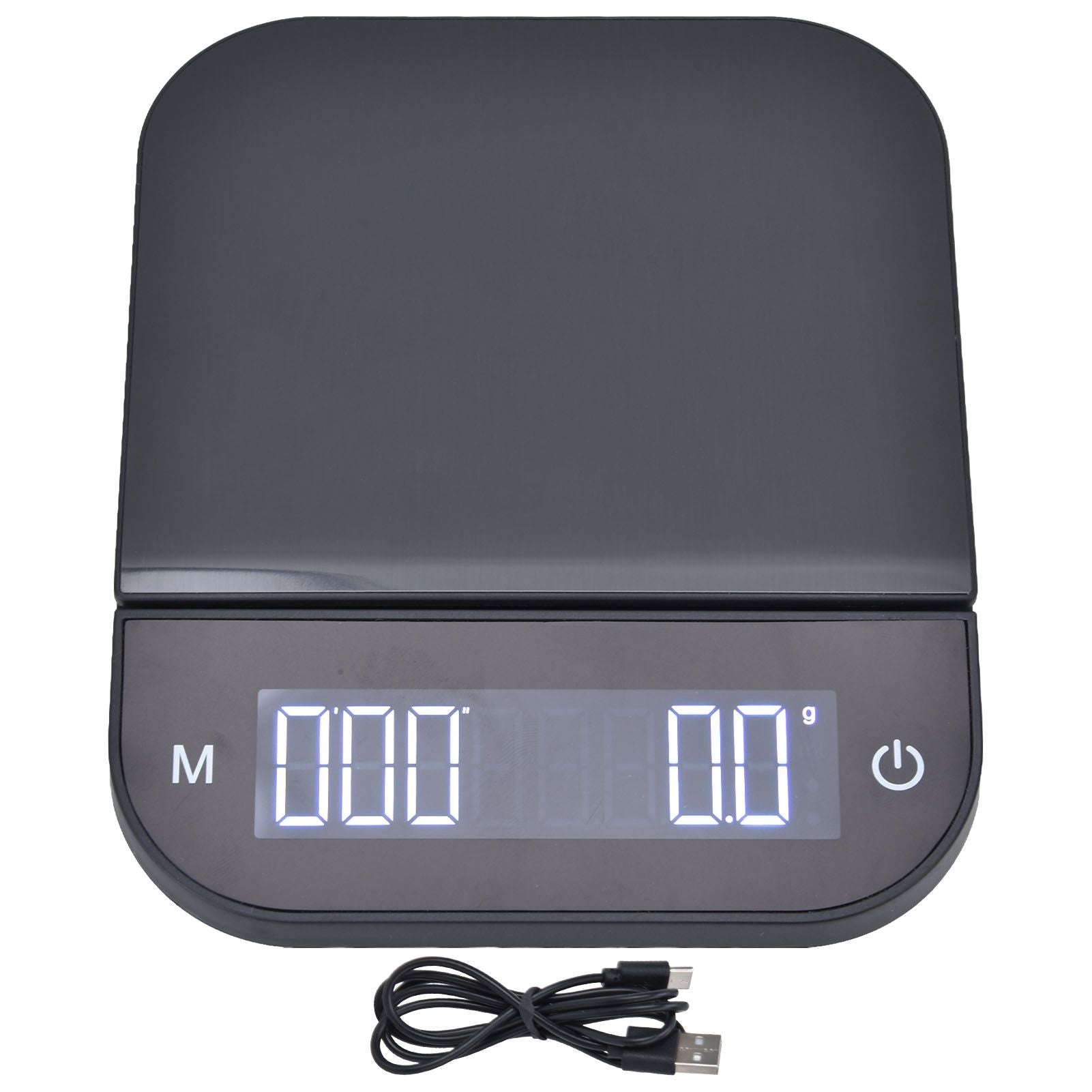 Coffee Scale Maximum 3KG Large LED Backlit Dual Units USB Charging Timing Function High Accuracy Kitchen Scale V1294-YM0523-3118220013811