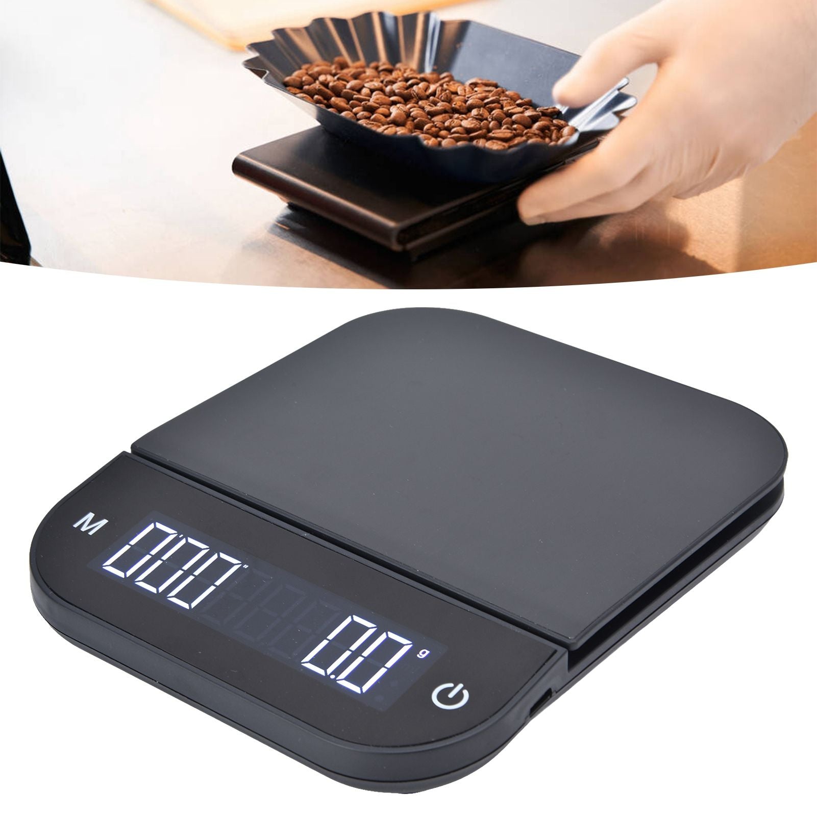 Coffee Scale Maximum 3KG Large LED Backlit Dual Units USB Charging Timing Function High Accuracy Kitchen Scale V1294-YM0523-3118220013811