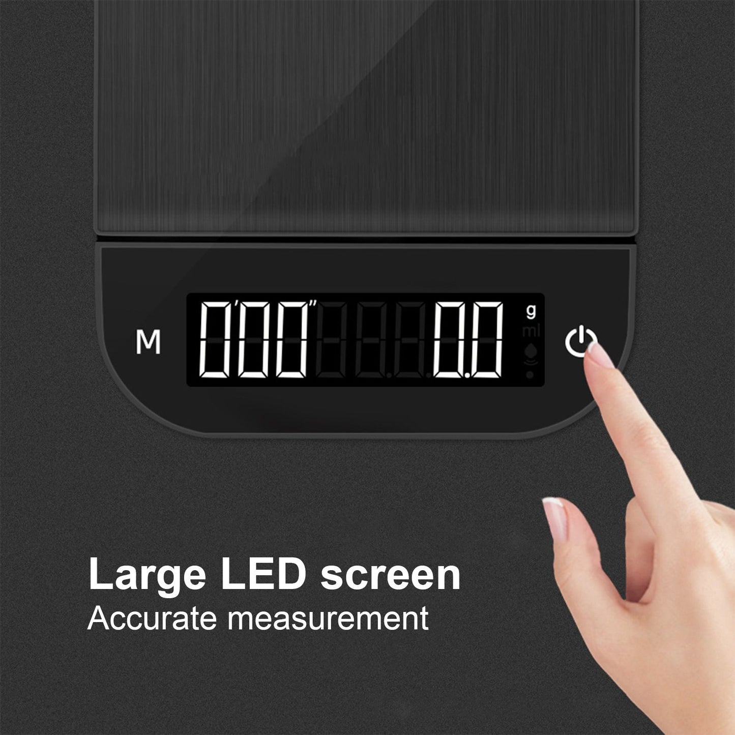 Coffee Scale Maximum 3KG Large LED Backlit Dual Units USB Charging Timing Function High Accuracy Kitchen Scale V1294-YM0523-3118220013811