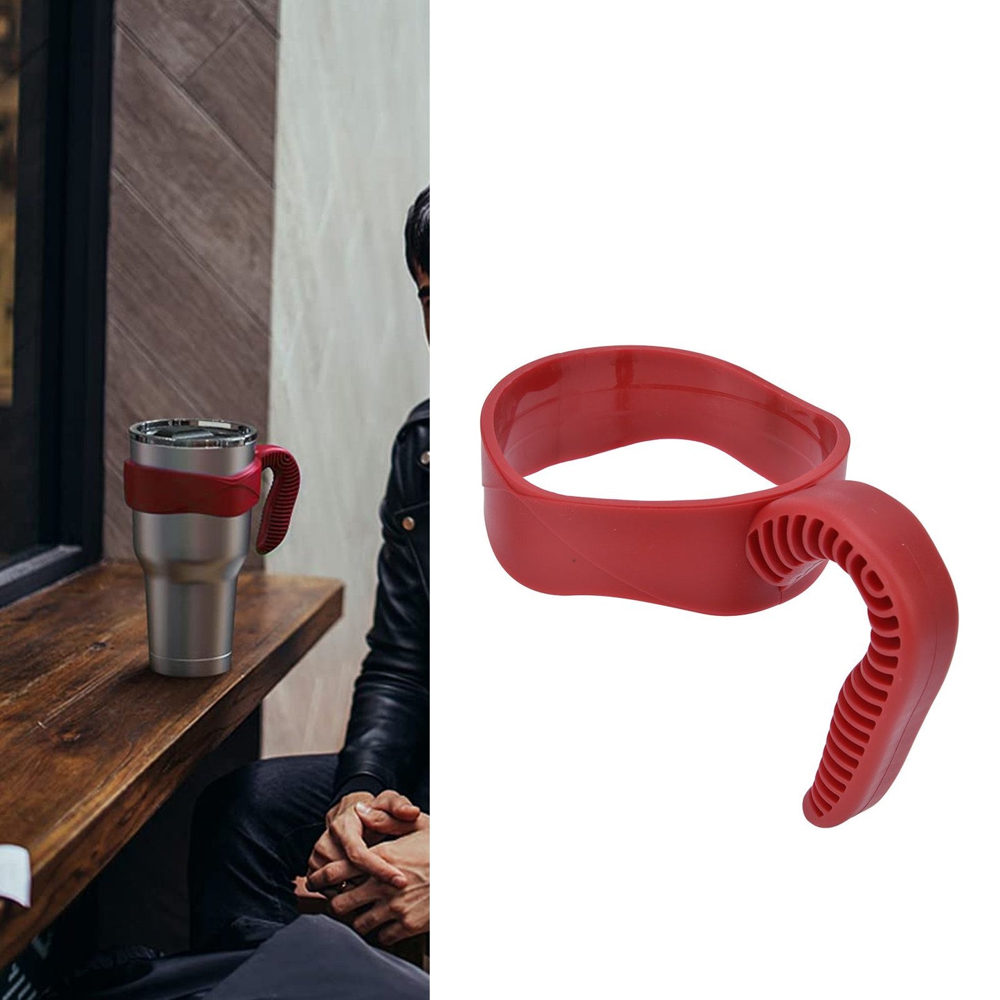 Mug Handle Plastic Ergonomic Jug Carrier Handle for 20oz-30oz Jugs Bottles and Most Other TumblersRed V1294-YM0523-3118220014512