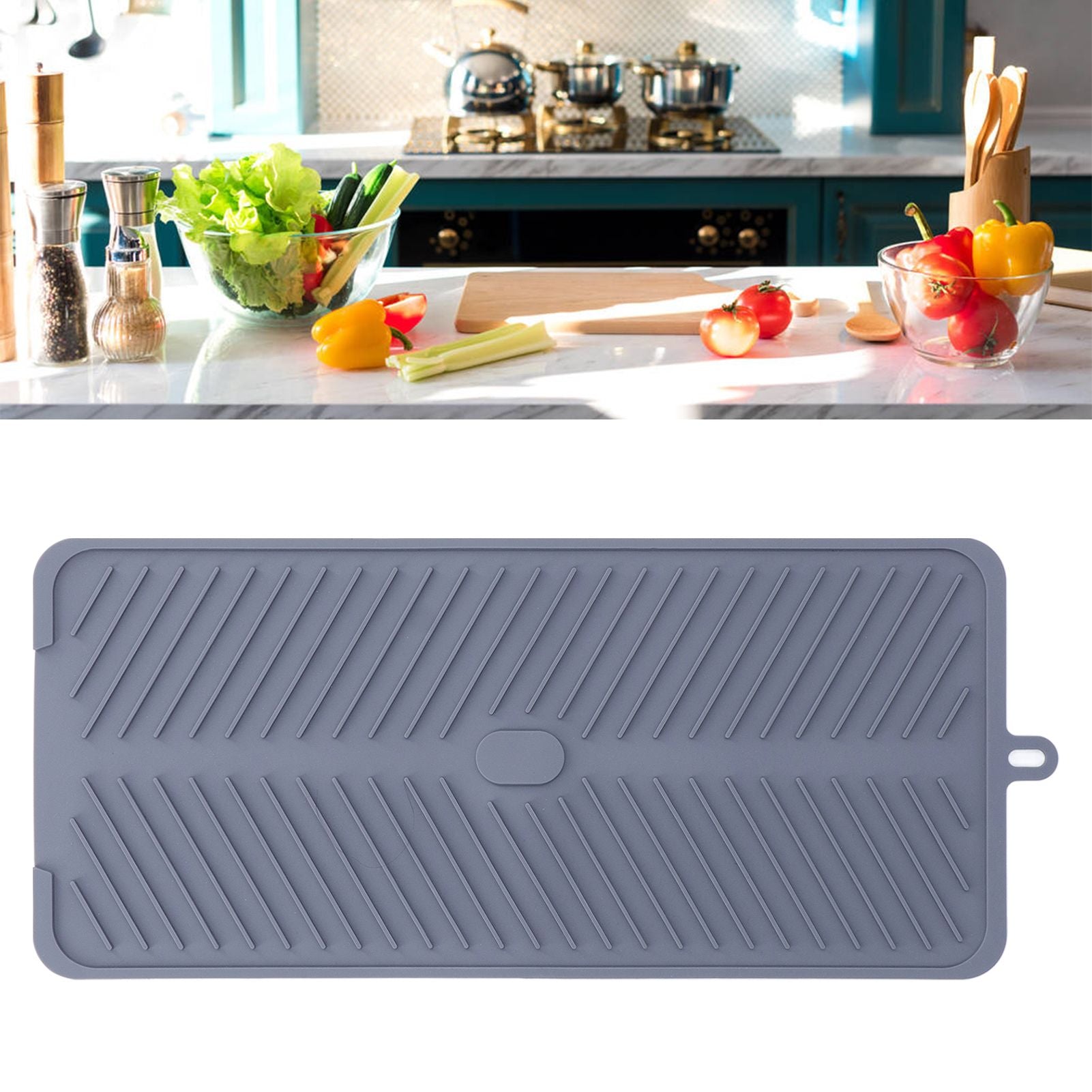 Silicone Dish Drying Mat Food Grade Silicone High Temperature Resistance Grey Dish Drainer Pad for Kitchen V1294-YM0523-3118220014711
