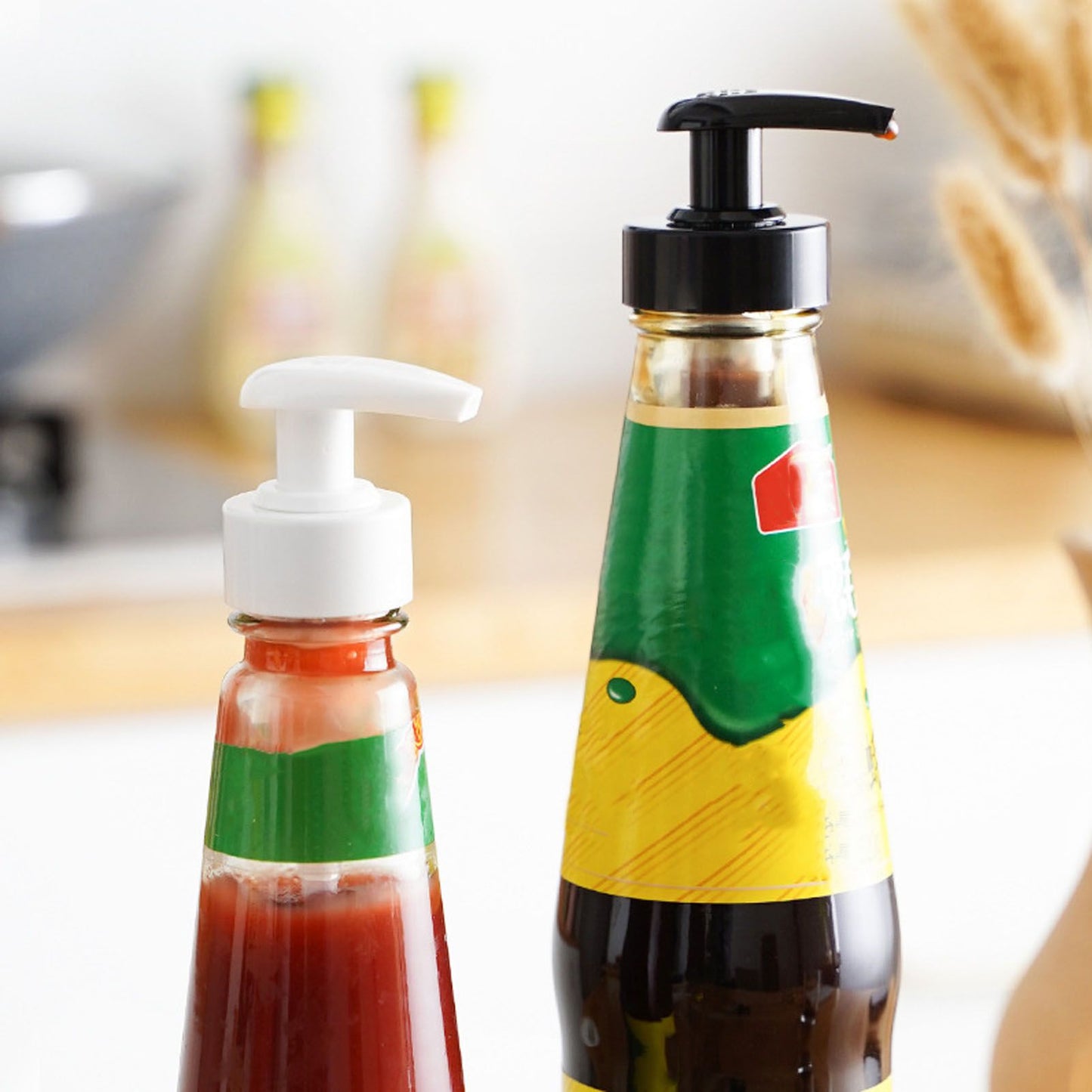 Gallon Pump Dispenser Condiment Bottle Pump Dispenser Plastic Kitchen Supplies for HouseholdWhite Caliber V1294-YM0523-3118220018811