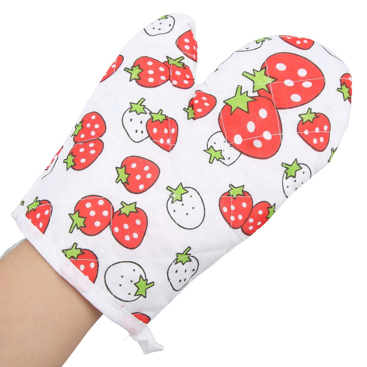 Oven Gloves Polyester Cotton Material Printed Pattern Lanyard Design Cooking Microwave Mitts for Kitchen V1294-YM0523-3118220019811