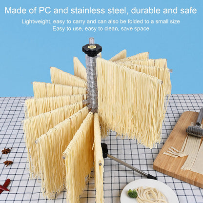 Manual Rotation Pasta Drying Rack Stainless Steel Folding Noodle Rack for Household Kitchen V1294-YM0523-3118220020011