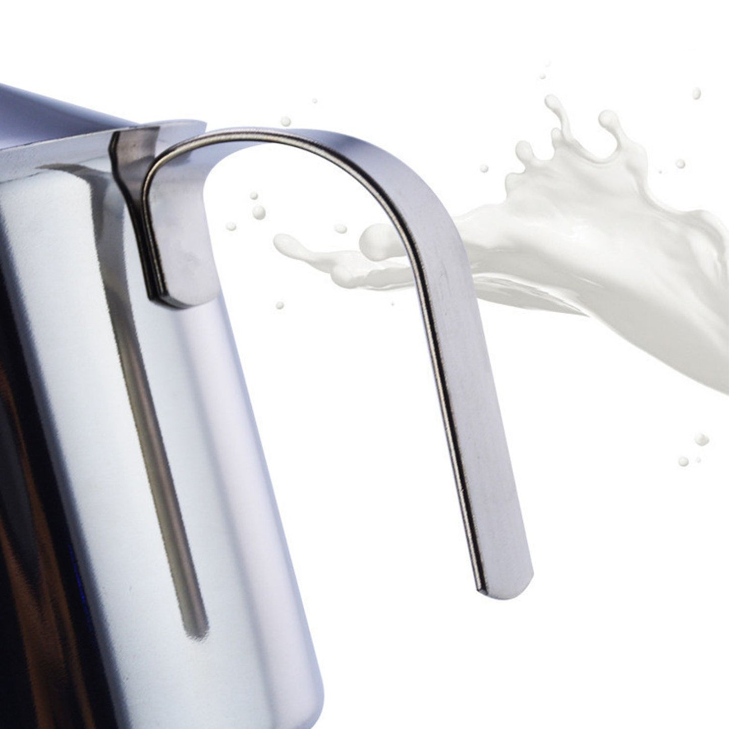 400cc Manual Milk Creamer Frother Double Layer Filter Stainless Steel Heatable Easy Clean with Handle V1294-YM0523-3118220020711