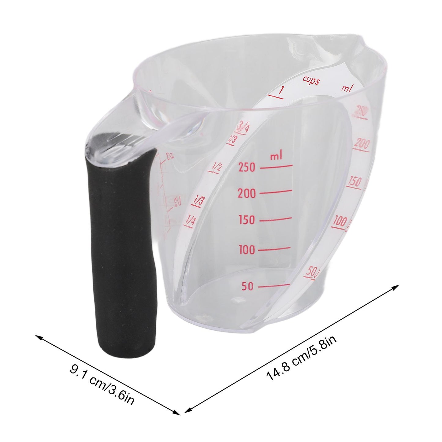 Measuring Cup Heat Resistant Angled Plastic Measuring Mug with Handle for Drinking Baking Cooking Pouring V1294-YM0523-3118220021211