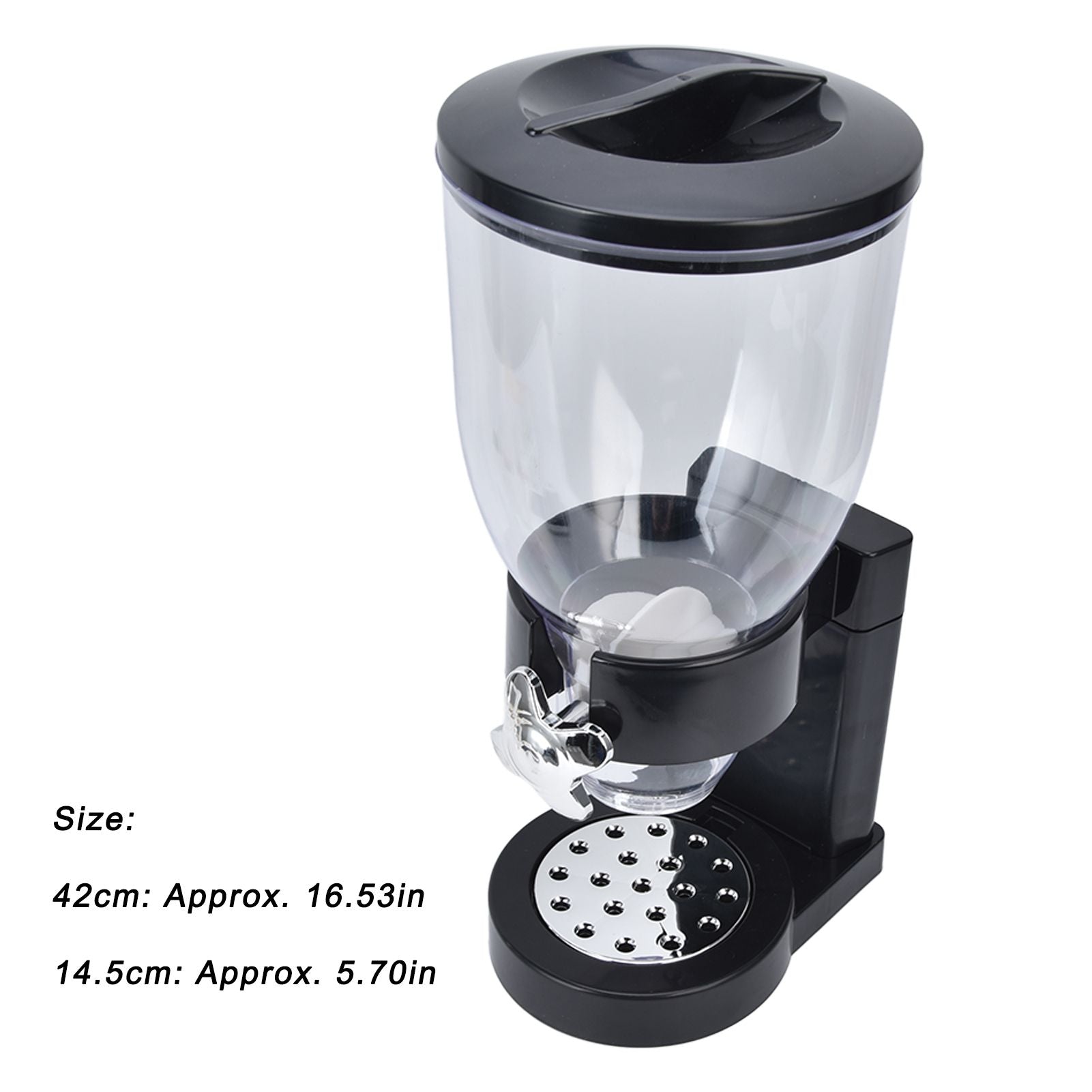 Grain Dispenser 17.5oz Transparent Safe Rice Storage Container with Rubber Base for Grain Rice V1294-YM0523-3118220021811