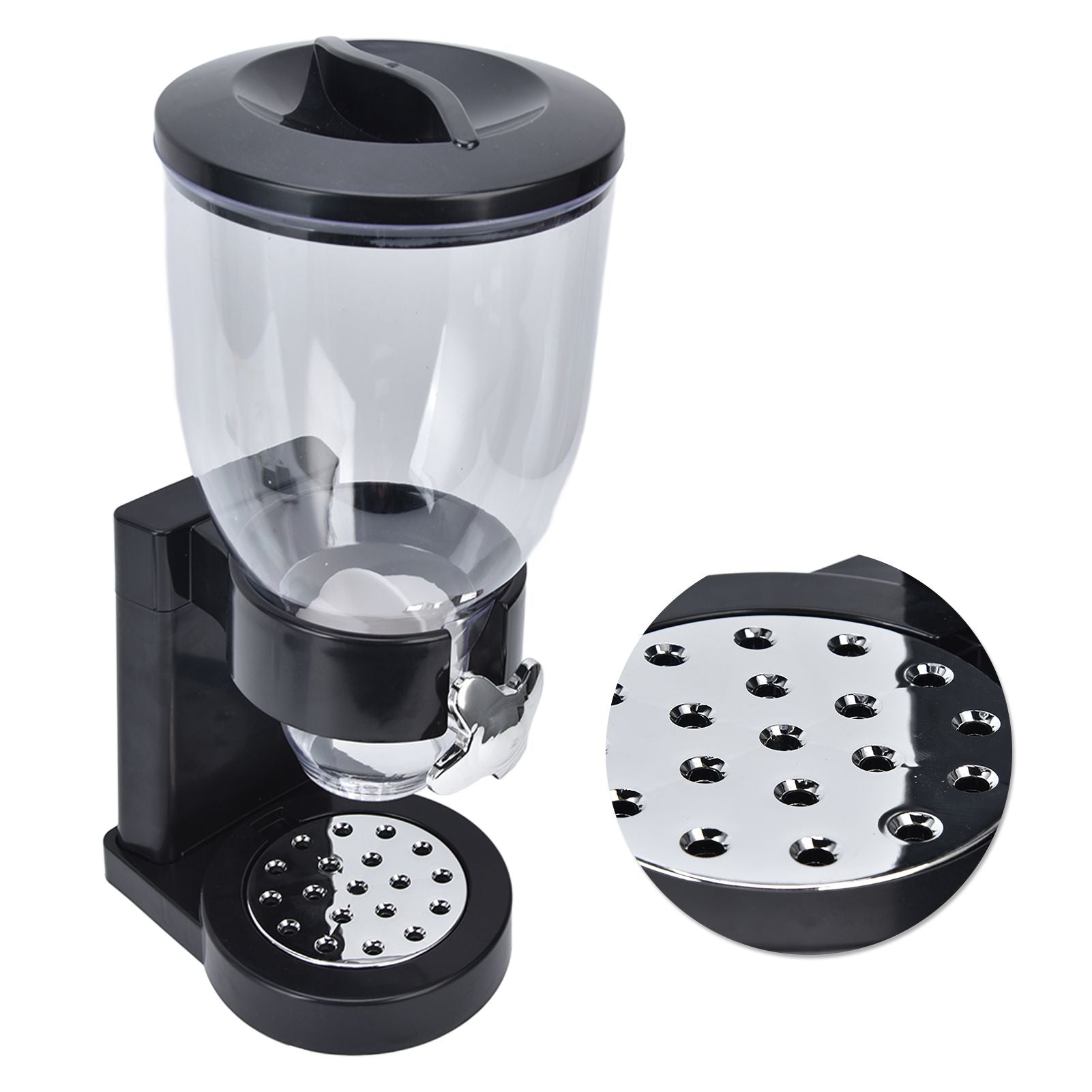 Grain Dispenser 17.5oz Transparent Safe Rice Storage Container with Rubber Base for Grain Rice V1294-YM0523-3118220021811