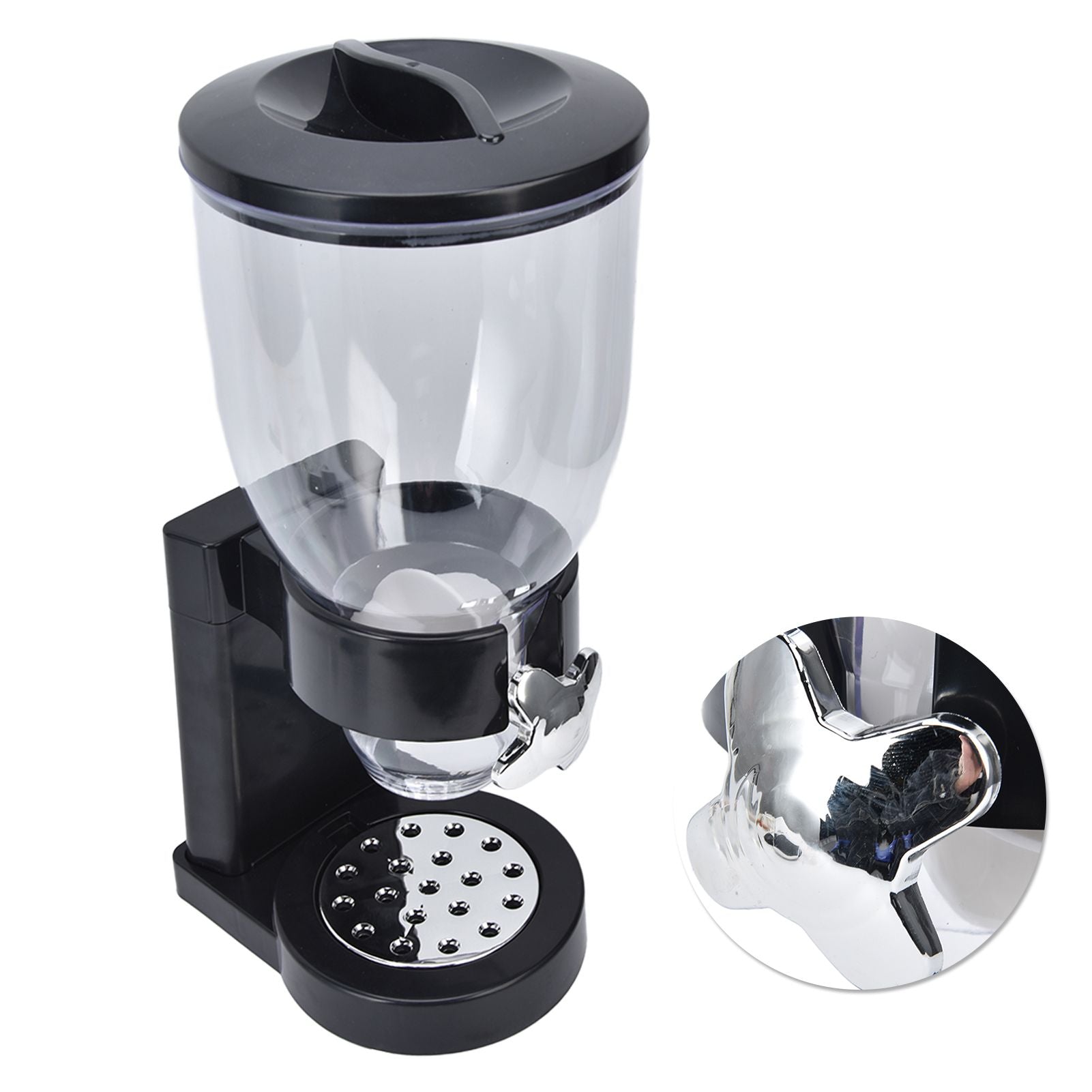 Grain Dispenser 17.5oz Transparent Safe Rice Storage Container with Rubber Base for Grain Rice V1294-YM0523-3118220021811