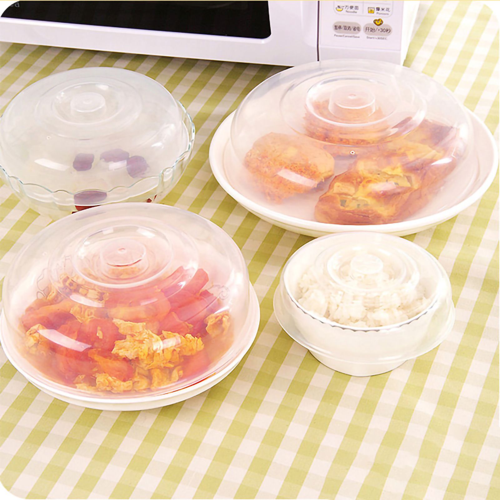 Microwave Cover Transparency PP Material Food Protection Grab Design Safe Healthy Microwave Splatter V1294-YM0523-3118220023914