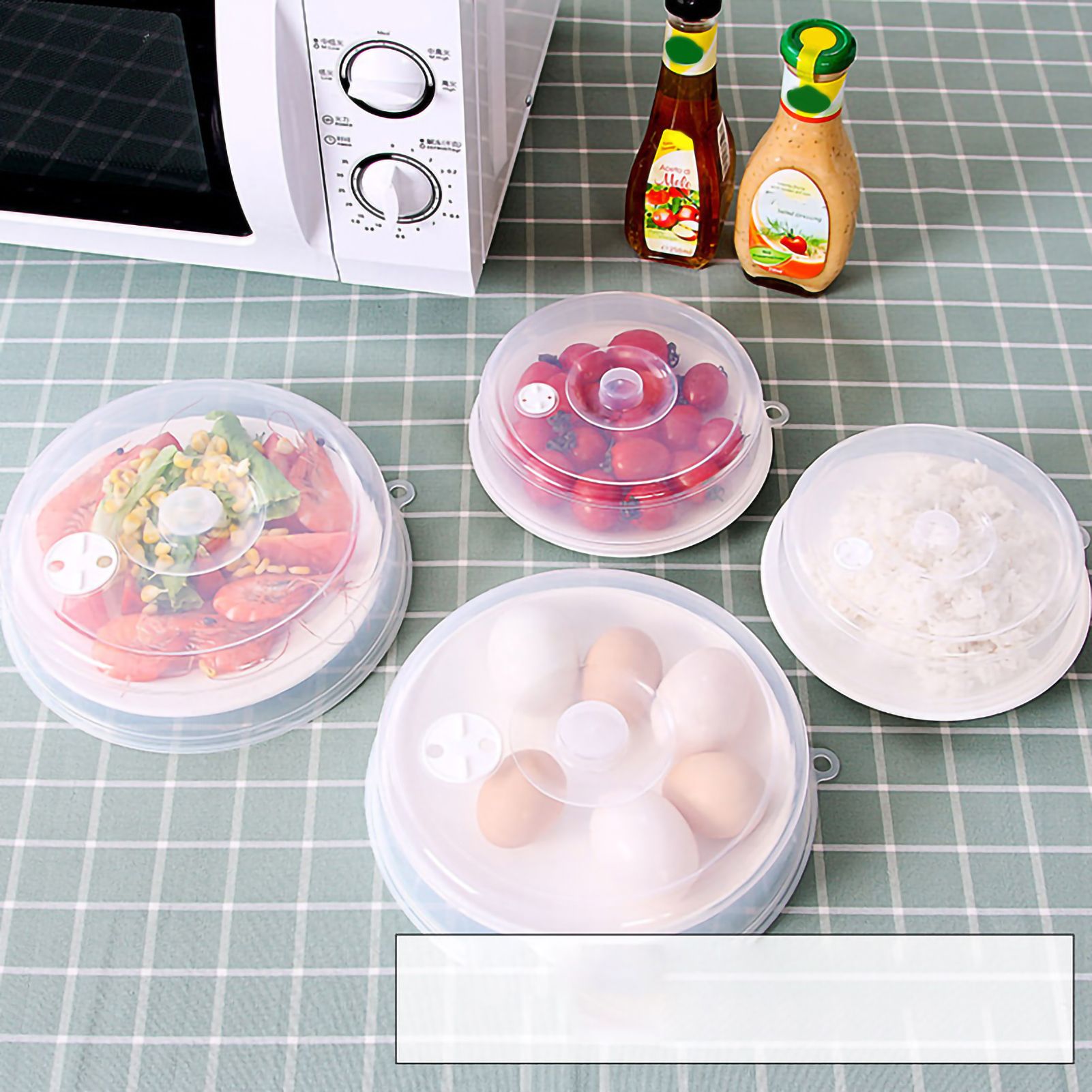 Microwave Cover Transparency PP Material Food Protection Grab Design Safe Healthy Microwave Splatter V1294-YM0523-3118220023914