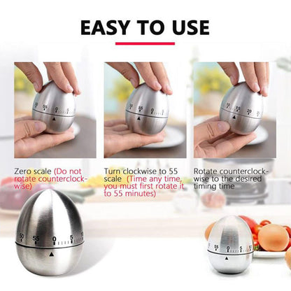 Cooking Timer Egg Shaped Clear Scale Design Manual Mechanical 60 Minutes Kitchen Baking Timing Reminder V1294-YM0523-3118220025811