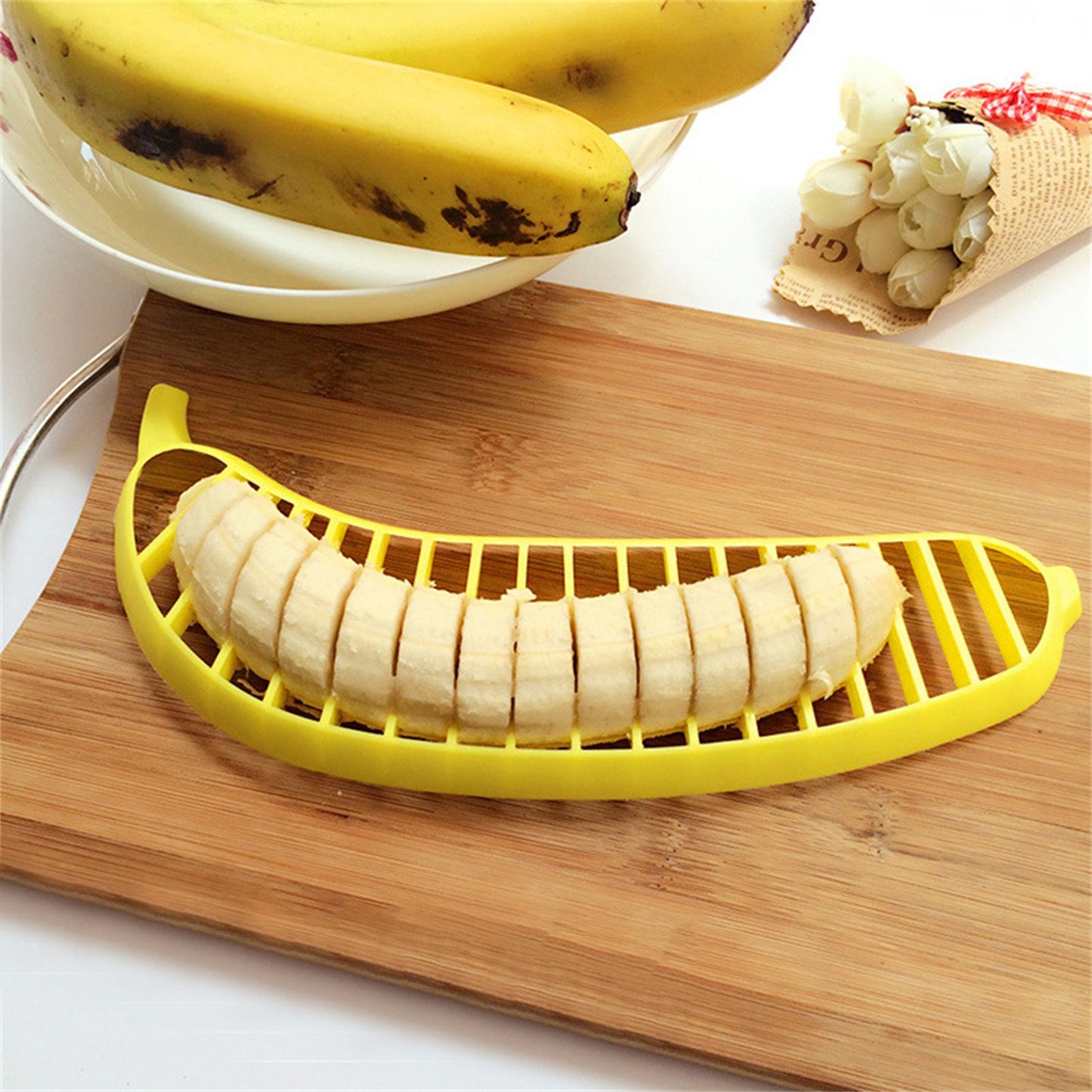 Banana Cutter Fast Uniform Slicing Lightweight Salad Fruit Peeler Cutter for Household Fruit Shop Travelling V1294-YM0523-3118220026311