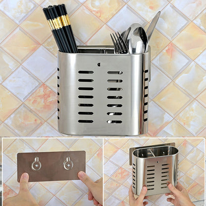 Chopsticks Hanging Organizer Stainless Steel Utensil Drying Racks with Hollow Design for Kitchen V1294-YM0523-3118220026711