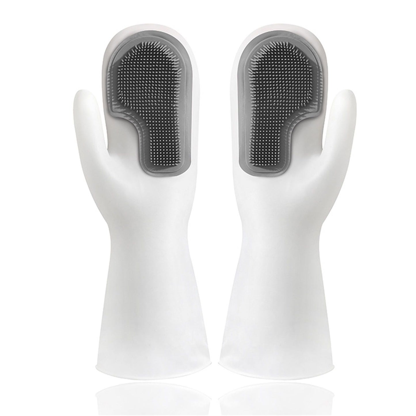 Cleaning Brush Dishwashing Gloves PVC Thickened for Kitchen Housework Tools SuppliesDouble Gray V1294-YM0523-3118220026817