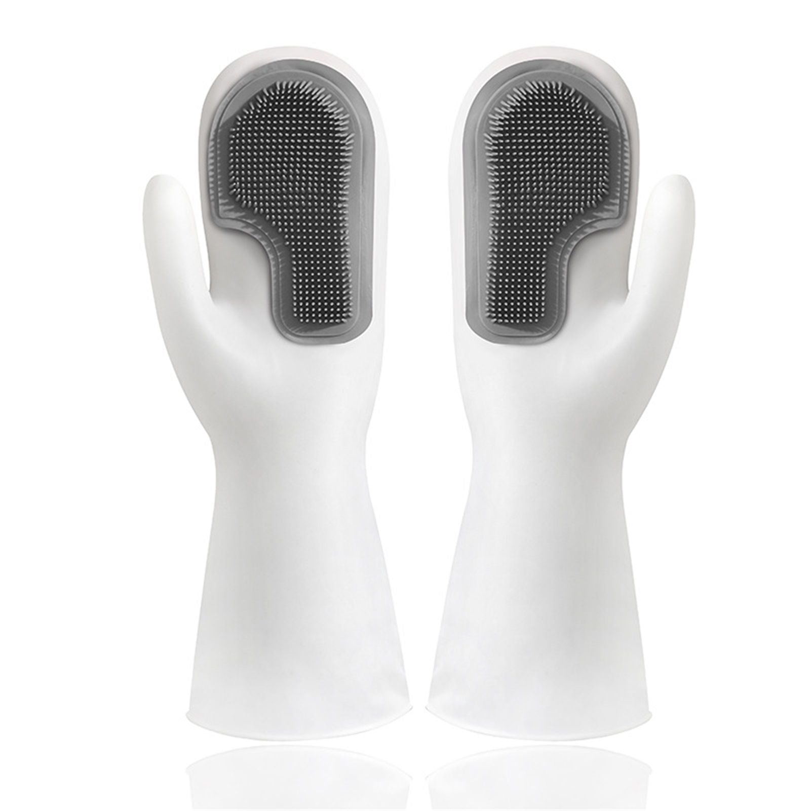 Cleaning Brush Dishwashing Gloves PVC Thickened for Kitchen Housework Tools SuppliesDouble Gray V1294-YM0523-3118220026817